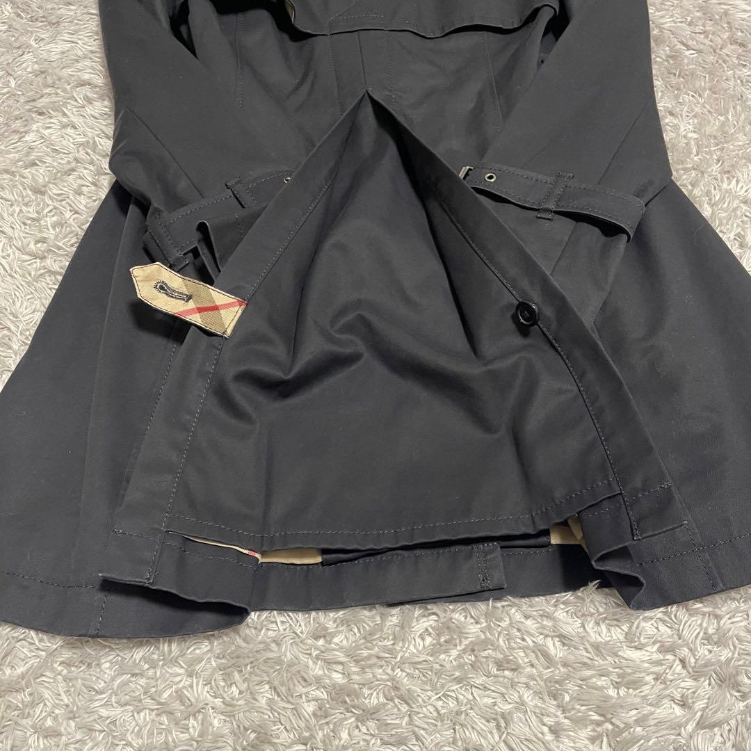 バーバリーブルーレーベル　ノバチェック コート　ブラック サイズ38