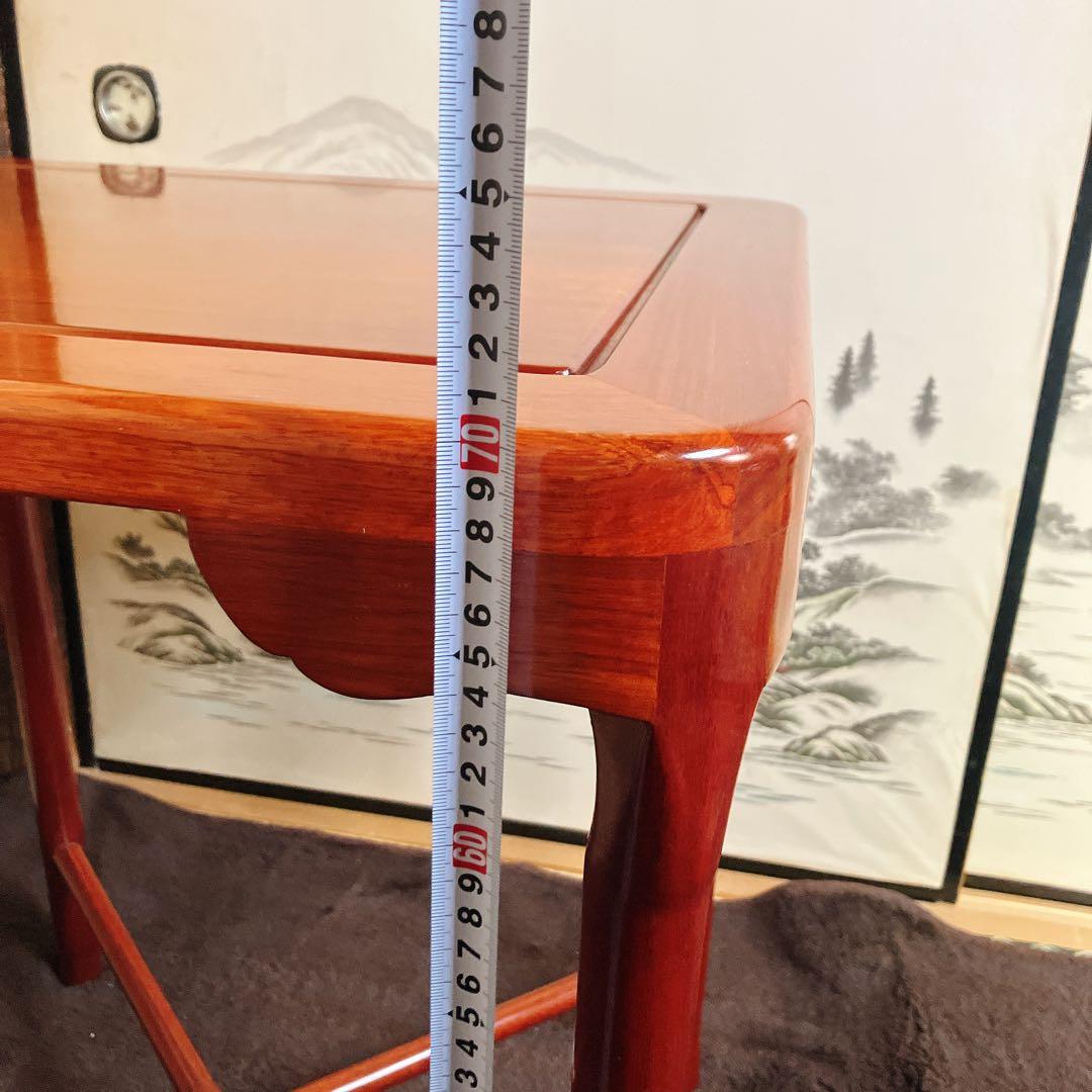 中国家具 木製サイドテーブル 花台 飾り台 角卓　唐木調