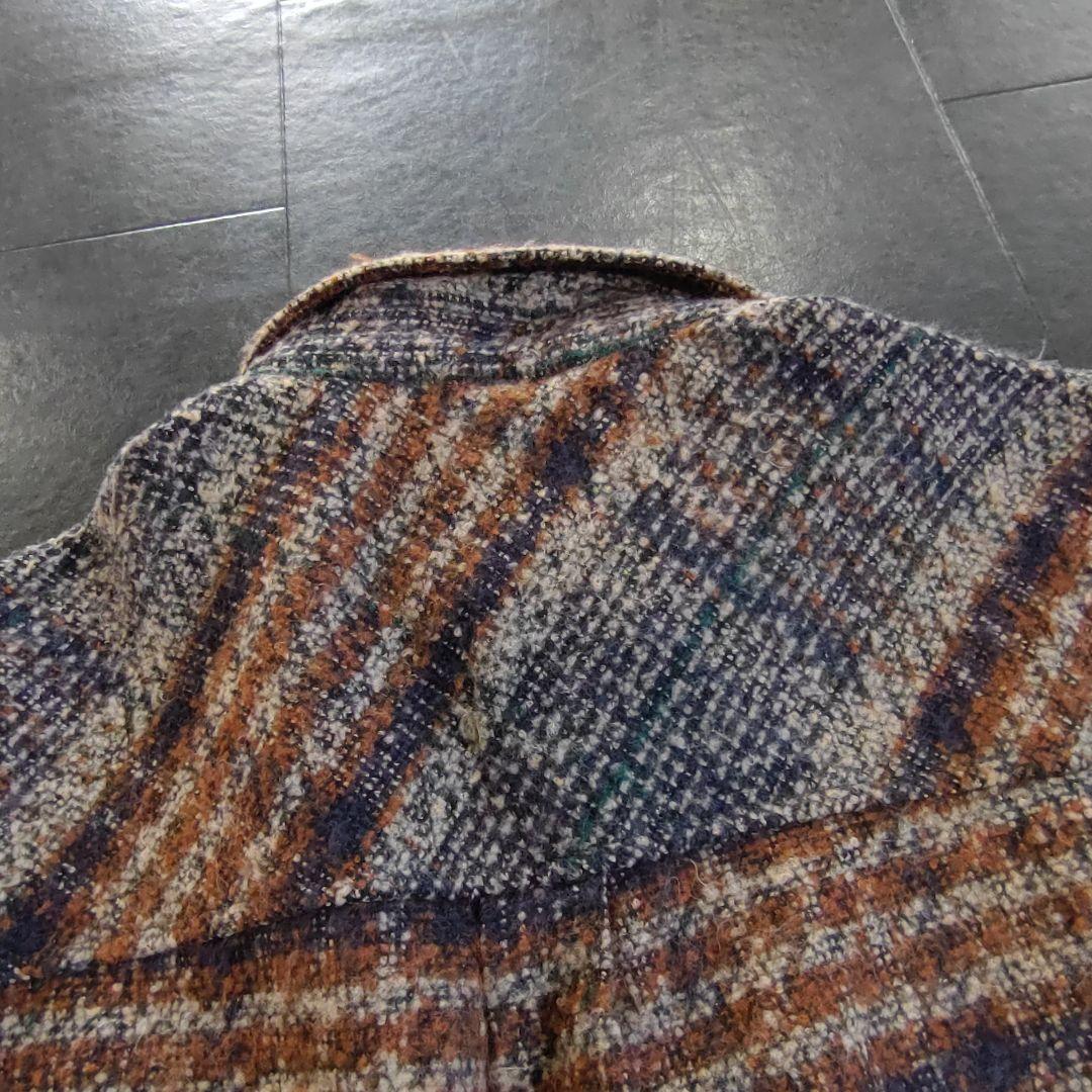 【Karaku 新品タグ付】チェック柄 起毛感 ツイード シャツ メンズXL