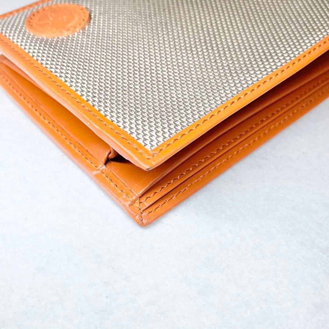 未使用級 ハンティングワールド 折り財布 ゾウロゴ グレー×ブラウン 付属品