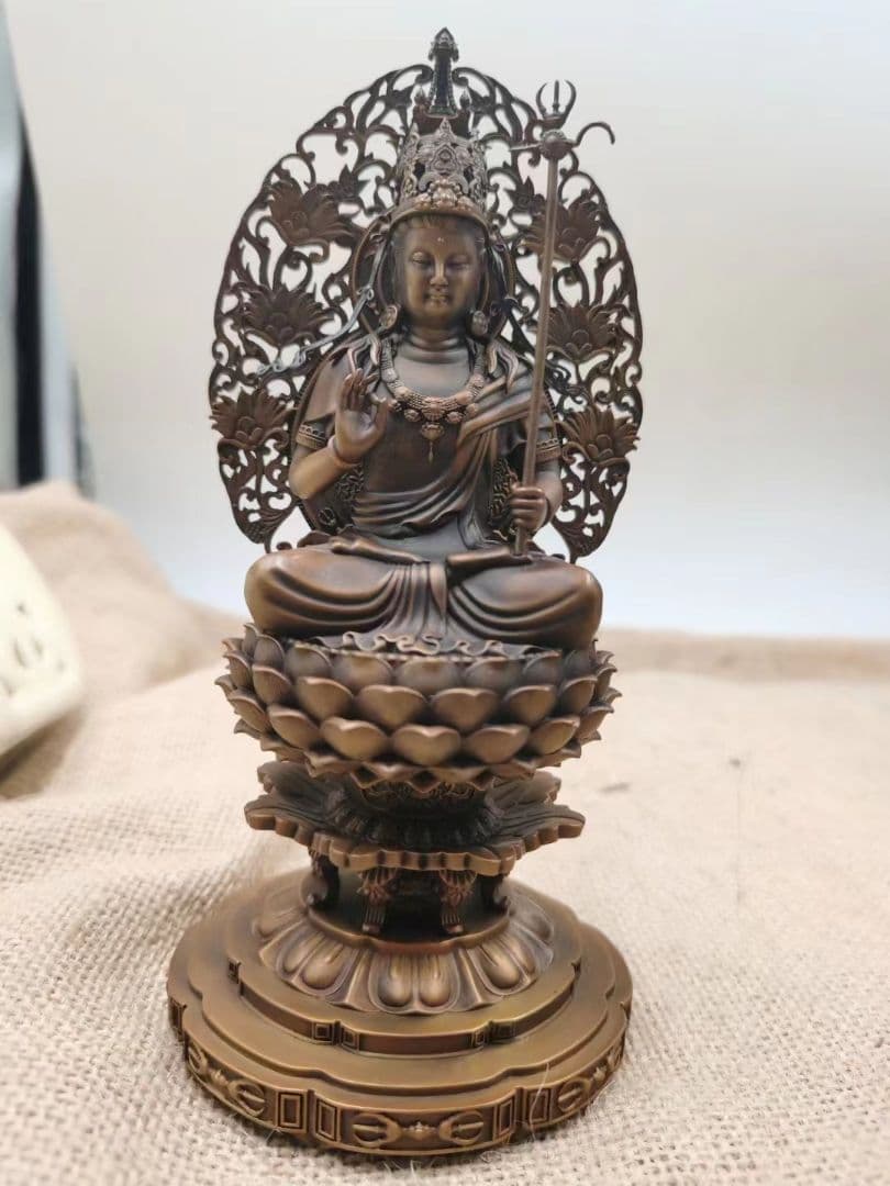 【修縁堂】真鍮仏像 虚空蔵菩薩 置物 チベット密教 魔除け