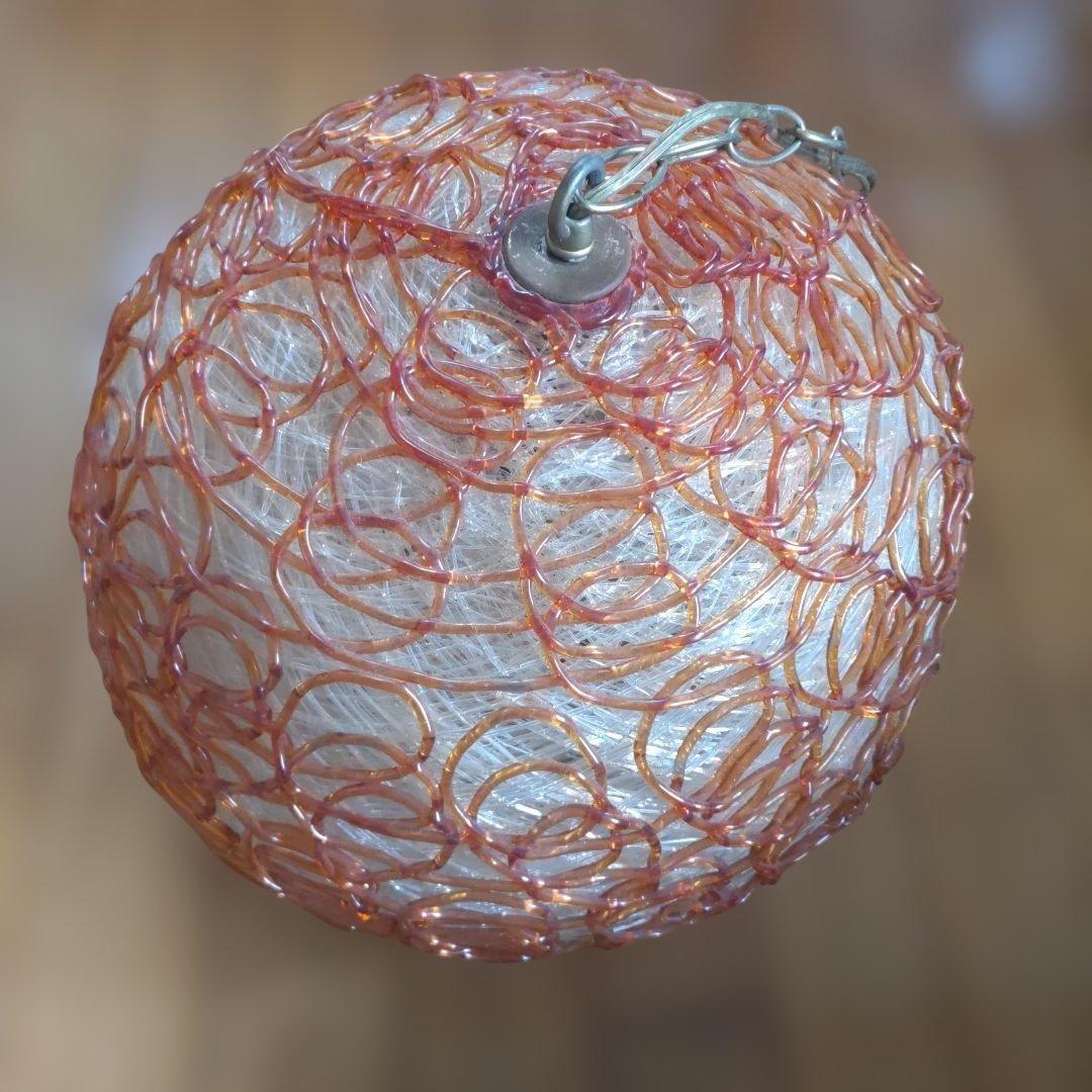 希少　スパゲッティランプ　オレンジ球形　ペンダントライト　アメリカ