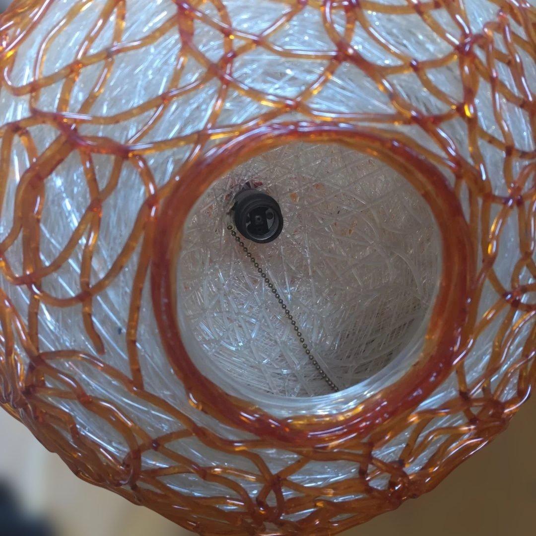 希少　スパゲッティランプ　オレンジ球形　ペンダントライト　アメリカ