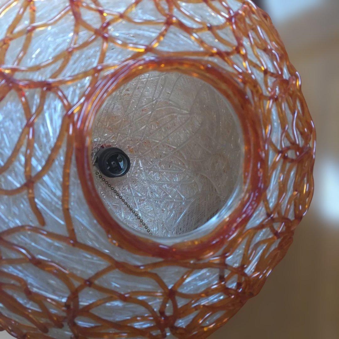 希少　スパゲッティランプ　オレンジ球形　ペンダントライト　アメリカ