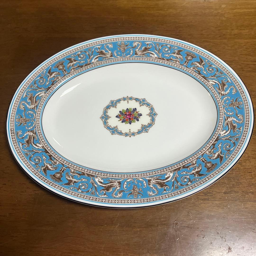 ウェッジウッド　フロレンティーン　ターコイズ　オーバルプラター　36cmプレート
