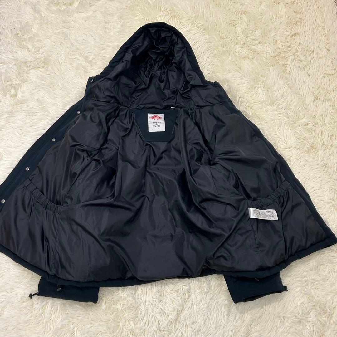 【美品】DANTON ダントン フーデッド ダウン ジャケット 紺 XS