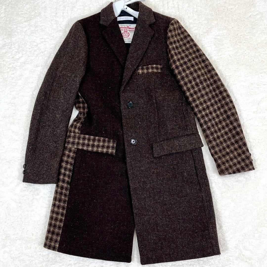 Harris Tweed × BEAUTY&YOUTH チェスターコート S