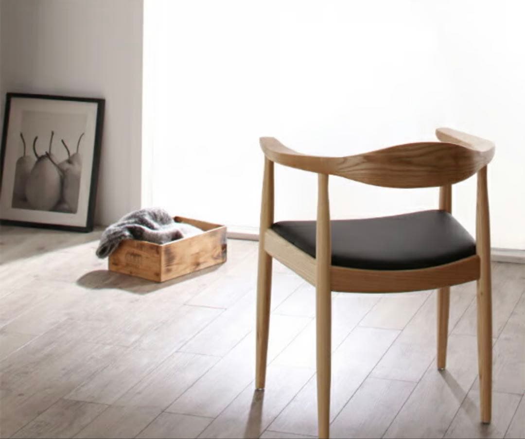 ウェグナー　リプロダクト品　オーク×ブラック　ダイニングチェア①