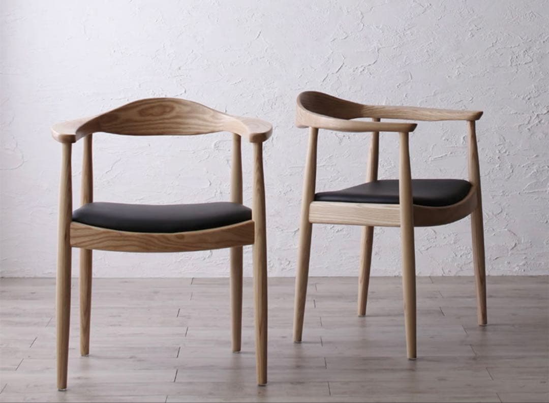 ウェグナー　リプロダクト品　オーク×ブラック　ダイニングチェア①