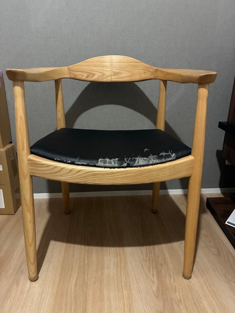 ウェグナー　リプロダクト品　オーク×ブラック　ダイニングチェア①