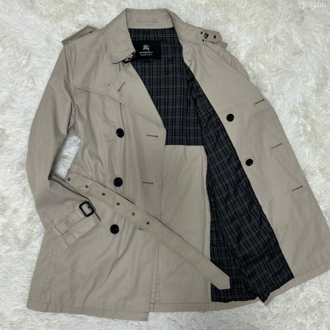 【極美品/希少LL!】バーバリーブラックレーベル トレンチコート ノバチェック