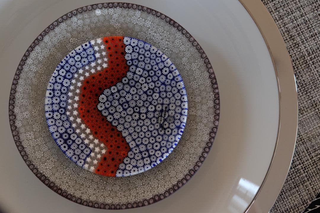 ベネチアンガラス ミルフィオリ プレート/検索/エルコーレモレッティ/江波冨士子