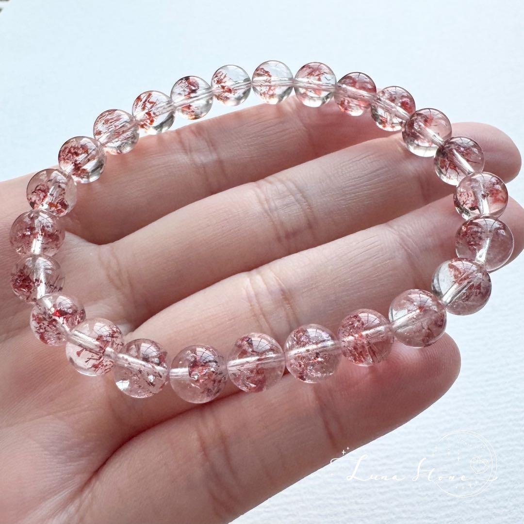 【鑑別書付き レピドクロサイトインクォーツ】天然石 ブレスレット