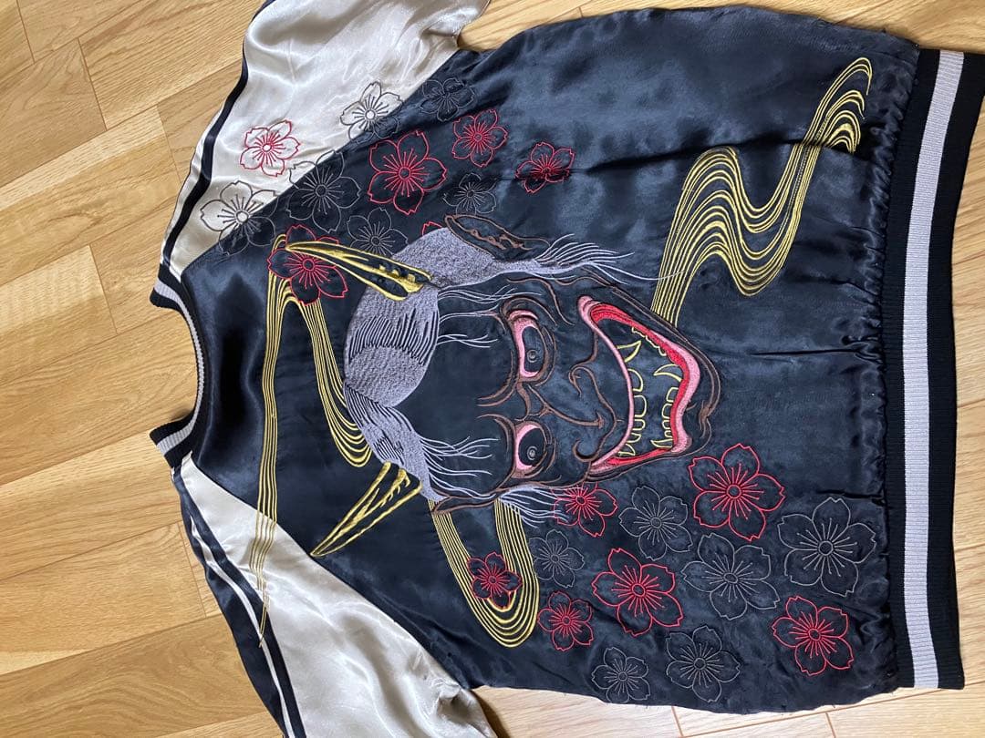 satori さとり 般若 髑髏 花魁柄 桜 刺繍リバーシブルスカジャン