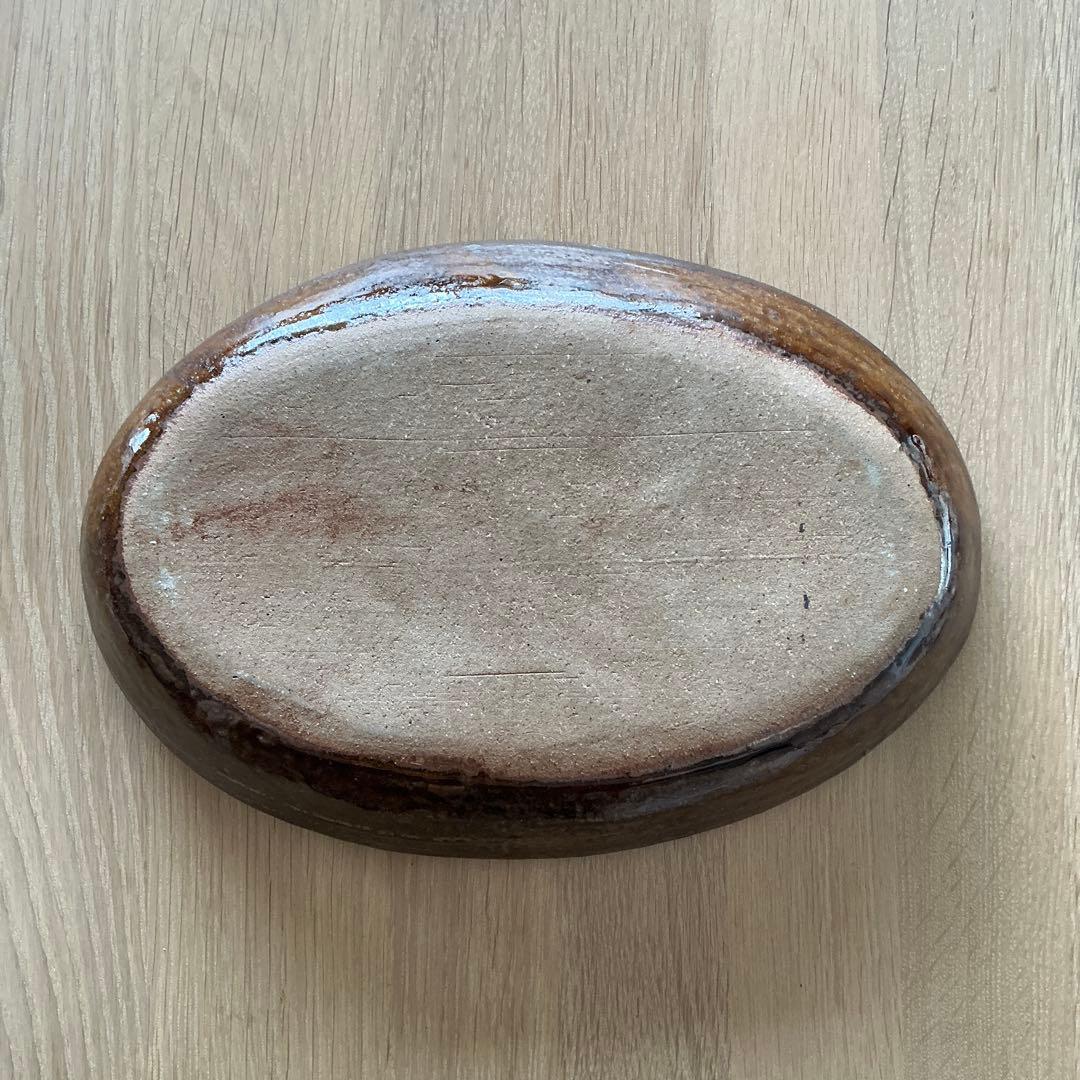 小代焼　ふもと窯　スリップウェア　楕円　井上尚之