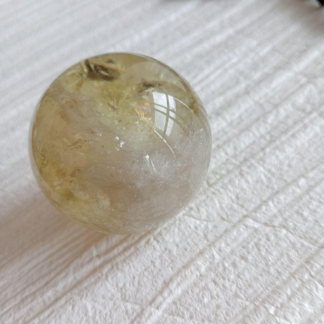 44mm　虹入りシトリン　丸玉　風水
