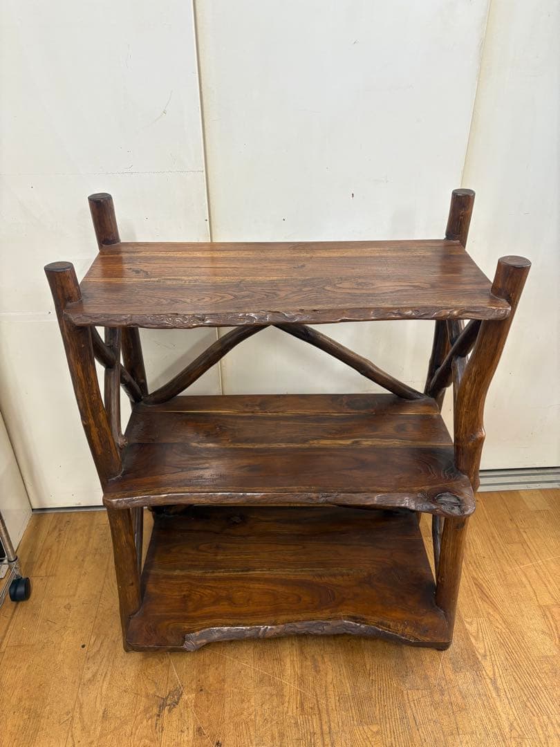 M116アンティーク調木製ラック 幅780mm