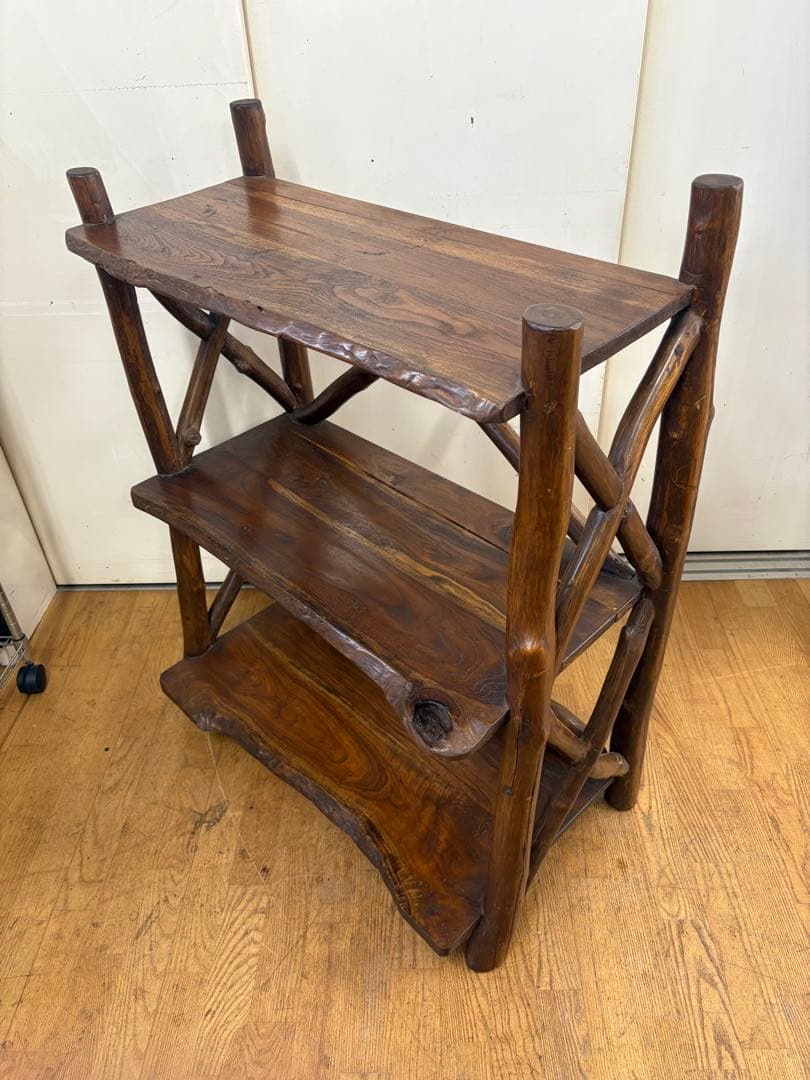 M116アンティーク調木製ラック 幅780mm