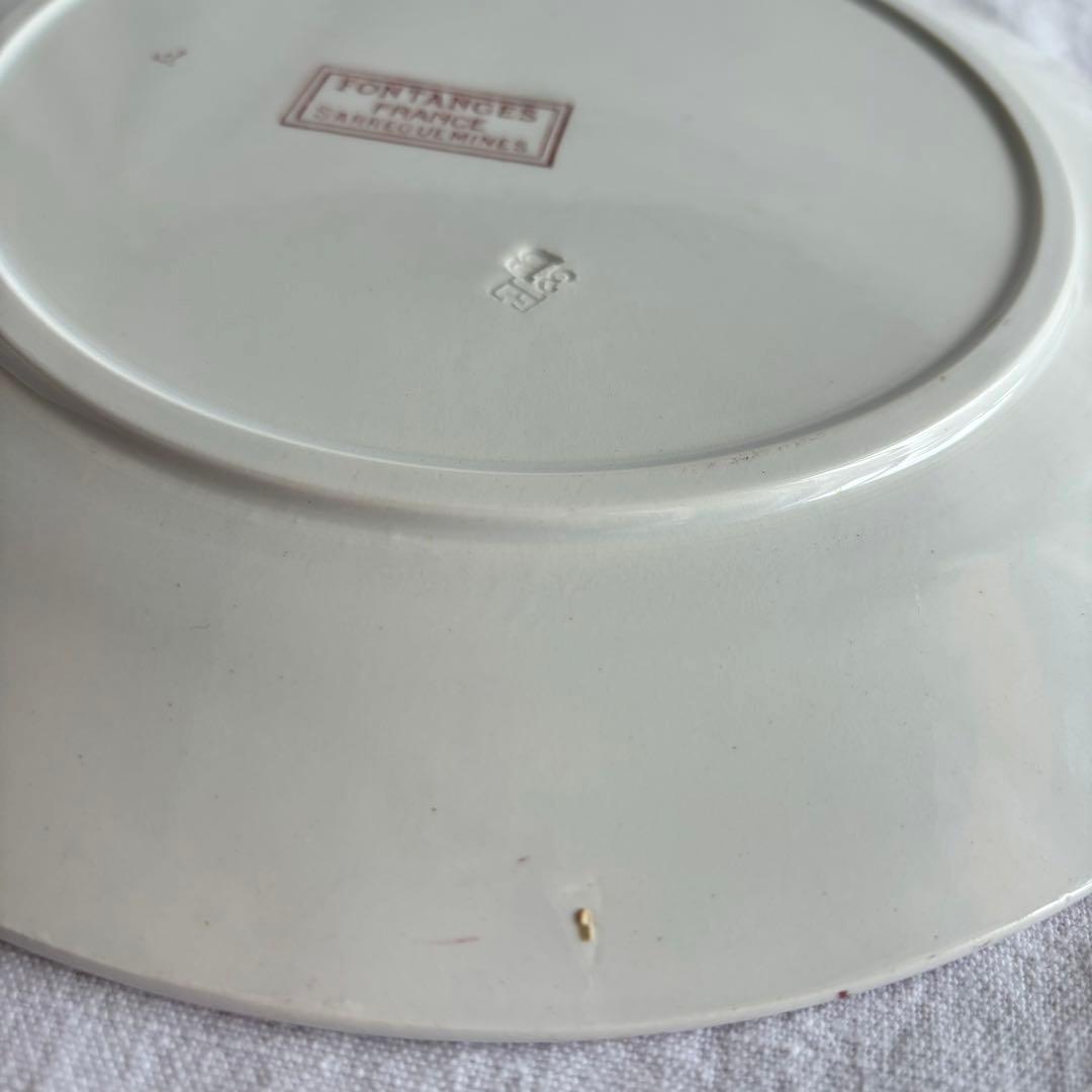 フランスアンティーク サルグミンヌ Fontangesプレート2枚セット