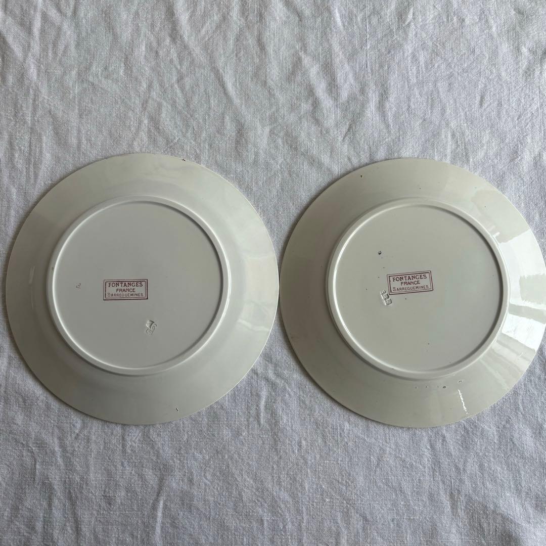 フランスアンティーク サルグミンヌ Fontangesプレート2枚セット