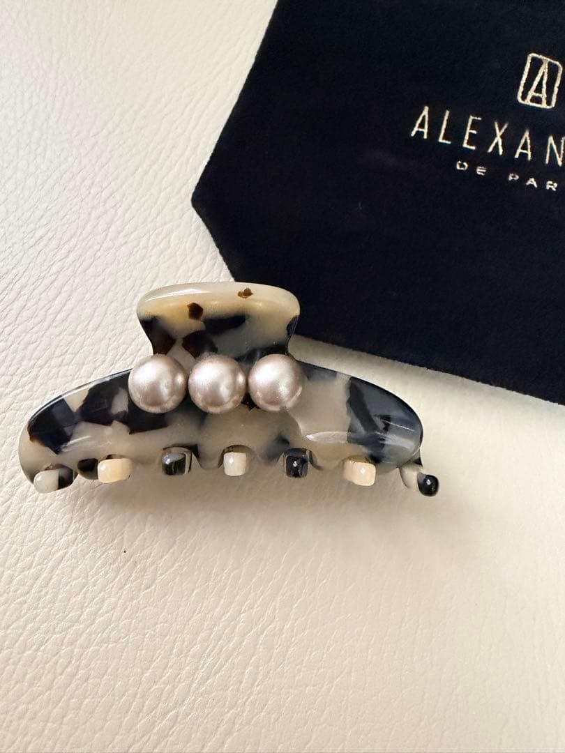 アレクサンドル ドゥ パリ ヘアクリップ（スモール）　パール　TOKYO