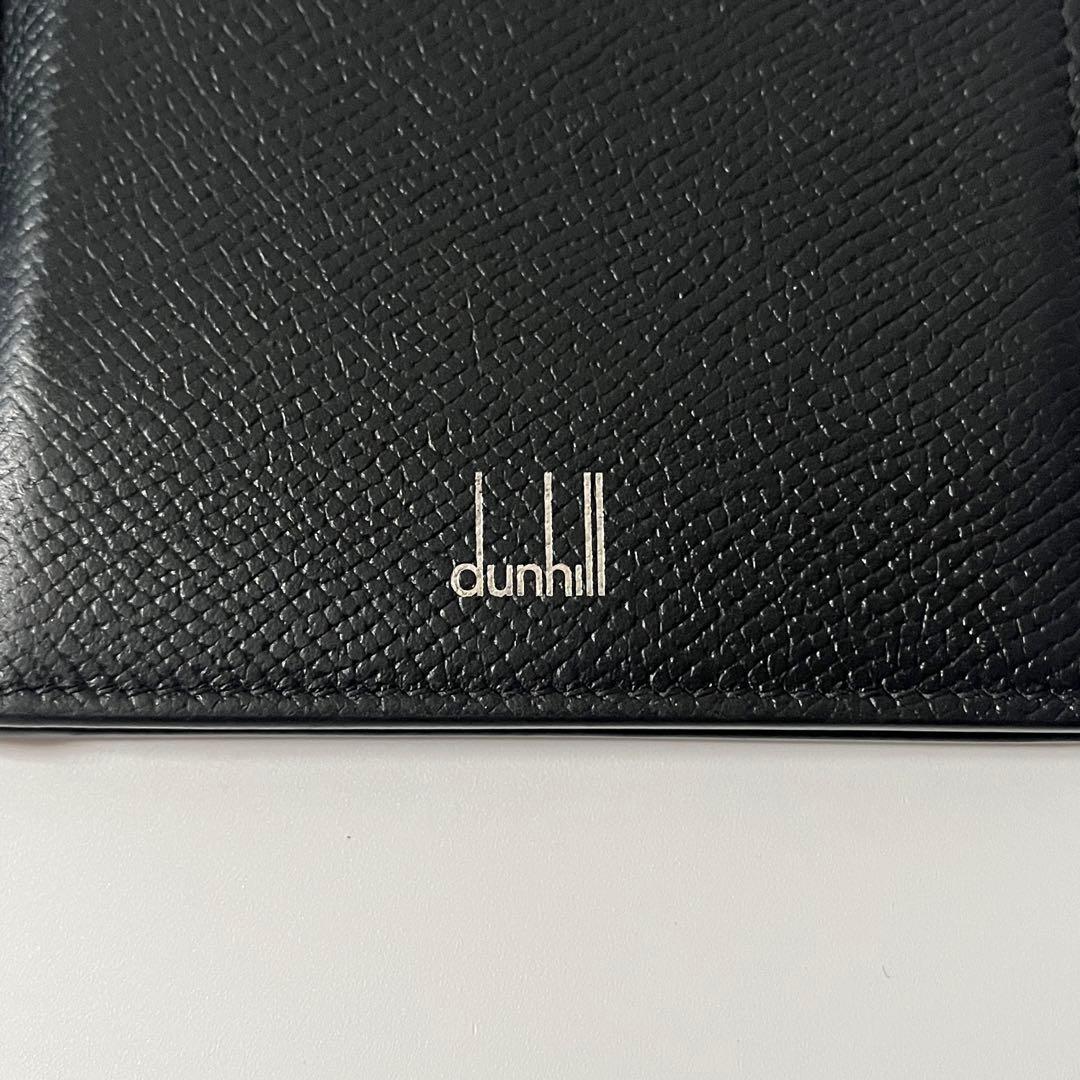 ダンヒル　マネークリップ　カドガン　ロゴ　レザー　黒　ブラック　メンズ