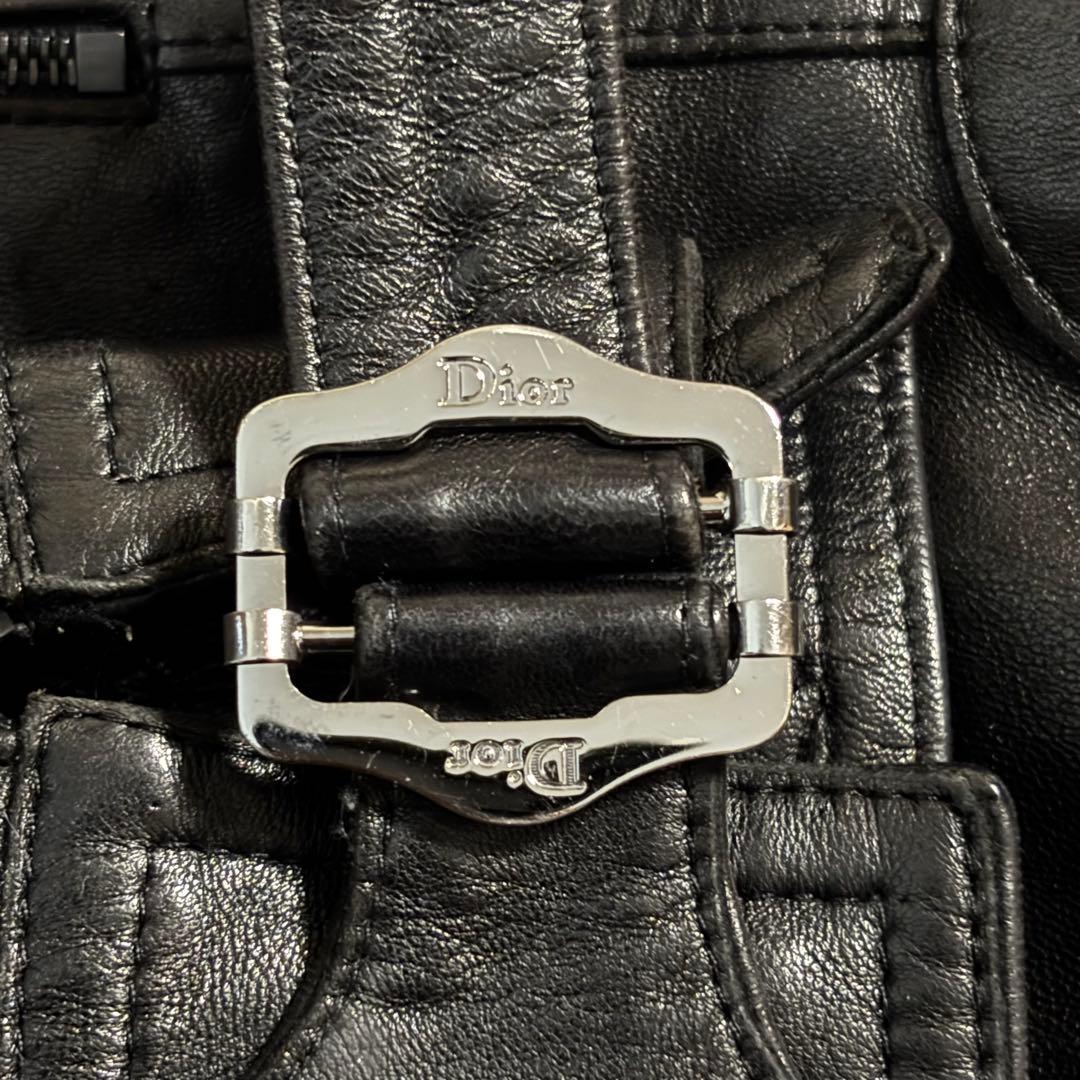 ［美品］ディオール　ガリアーノ期　ラムレザー　ライダース　レザージャケット　38