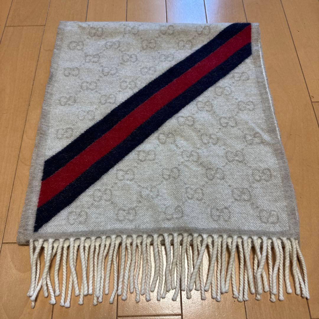 GUCCI グッチ　ウールマフラー