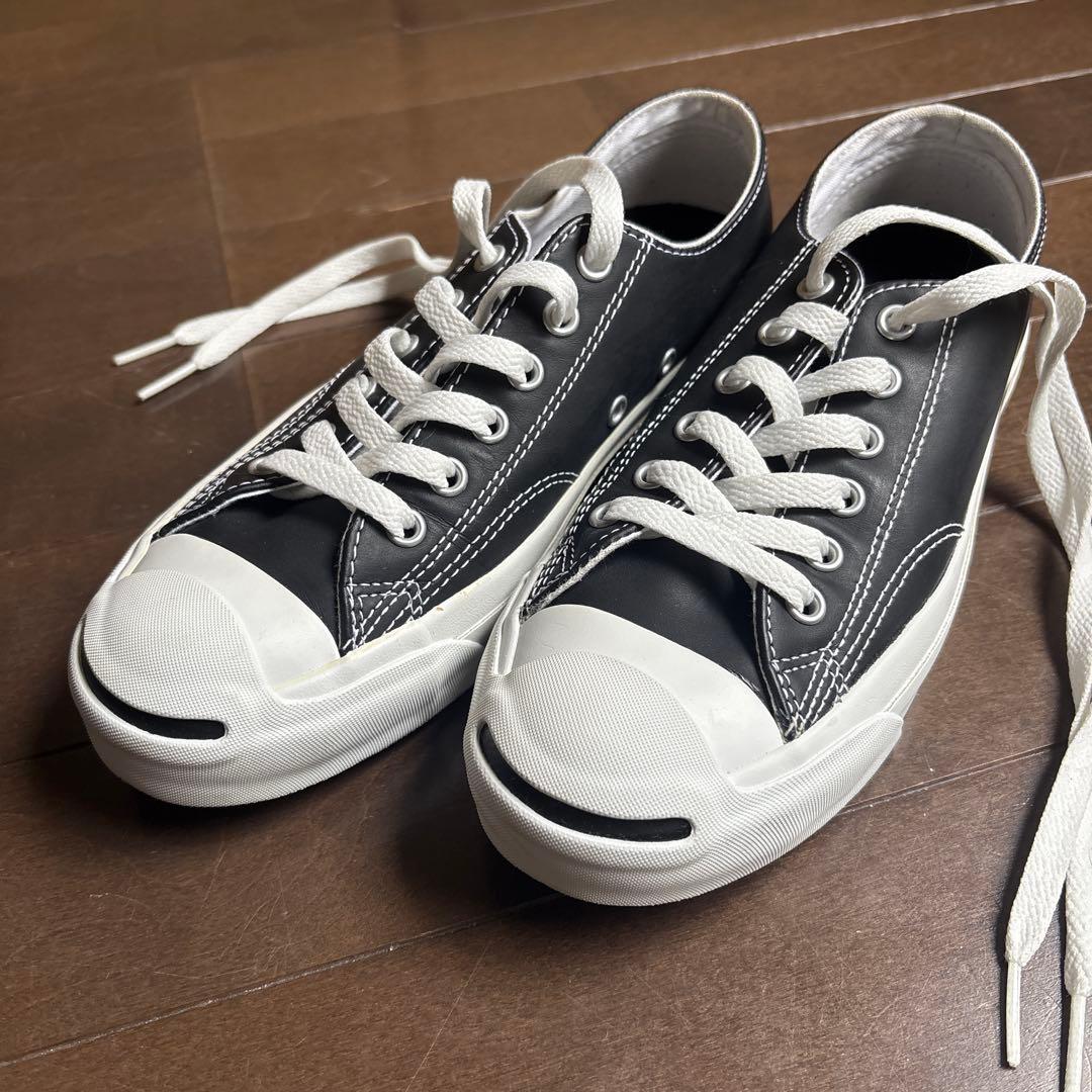 CONVERSE 　ジャックパーセル　ブラックレザー 　24.5センチ