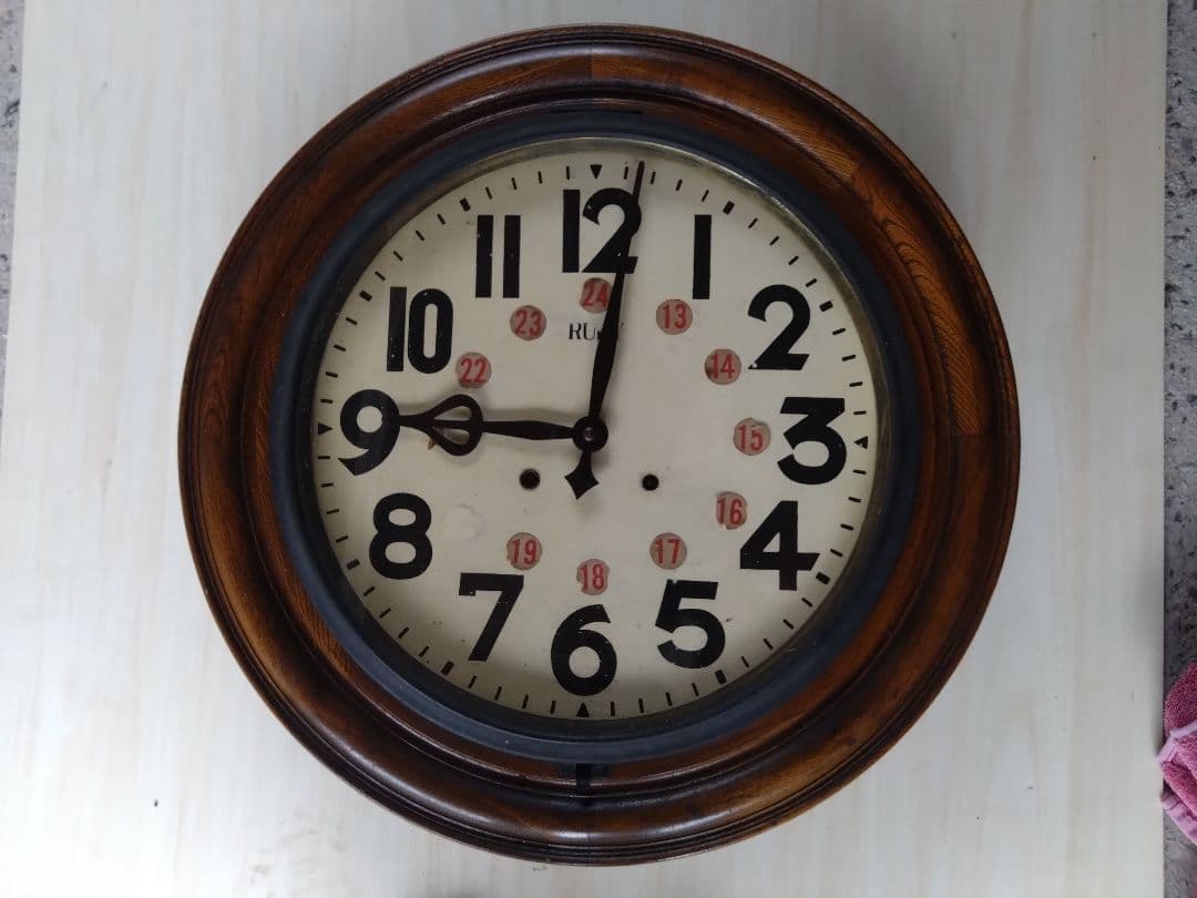 掛時計・東京ルビー印時計・レトロ アンティーク時計・木製