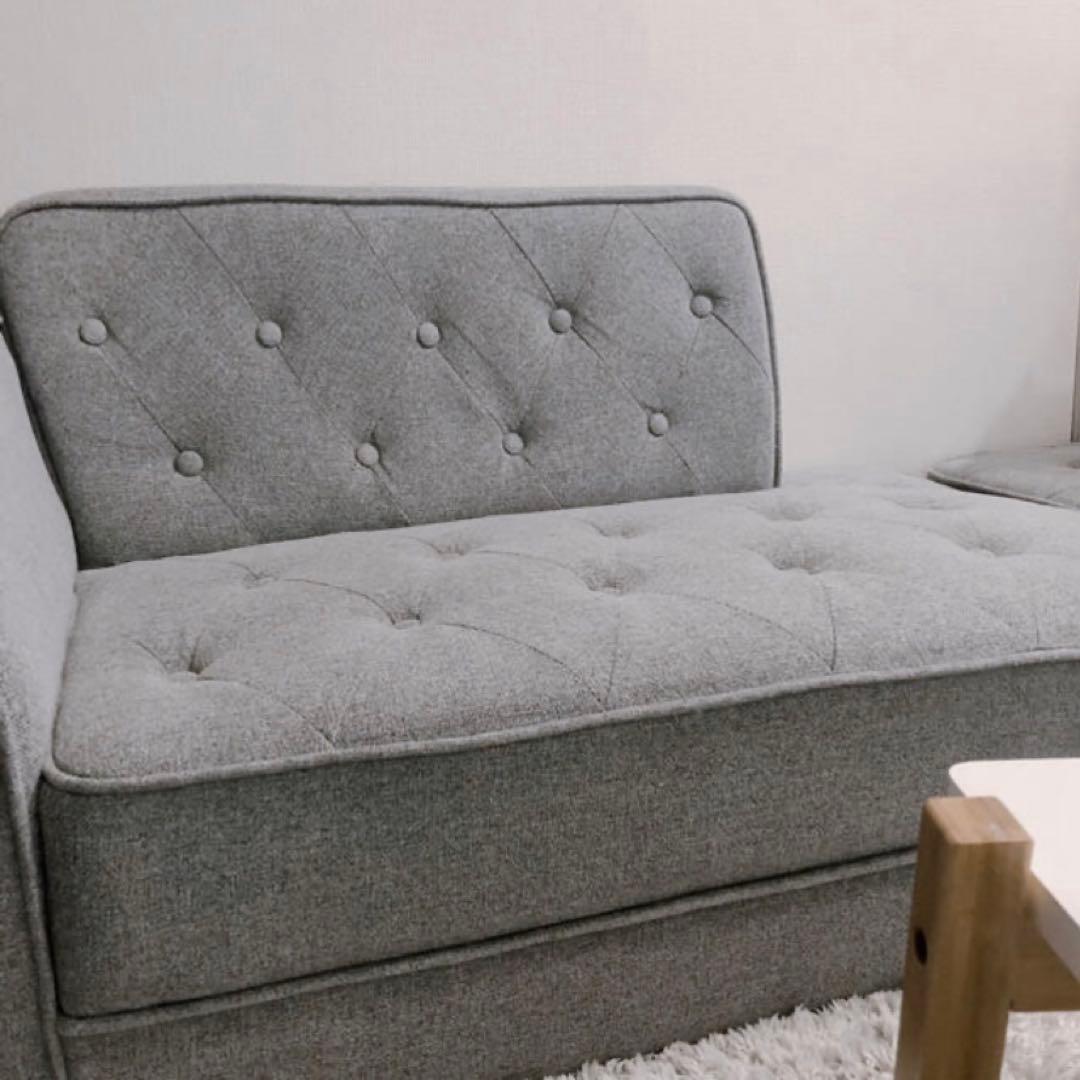 お値下げ⚪︎ソファ カウチソファ オットマン付き ローソファ 5way コンパクト