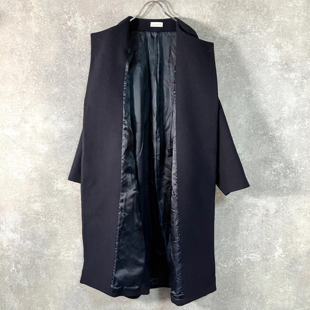 DEUXIEME CLASSE　ウールコート　ロング丈　長袖　ネイビー　無地