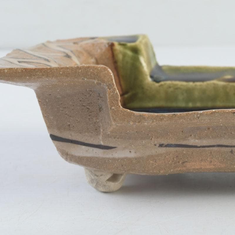 北大路魯山人作　織部焼　角向付　共箱　M　9721