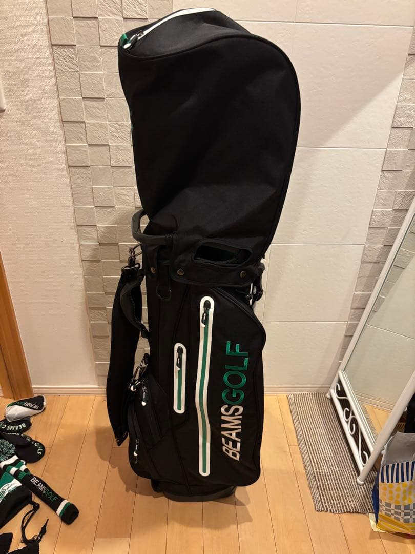 BEAMS GOLF キャディバッグ ブラック ヘッドカバー付き