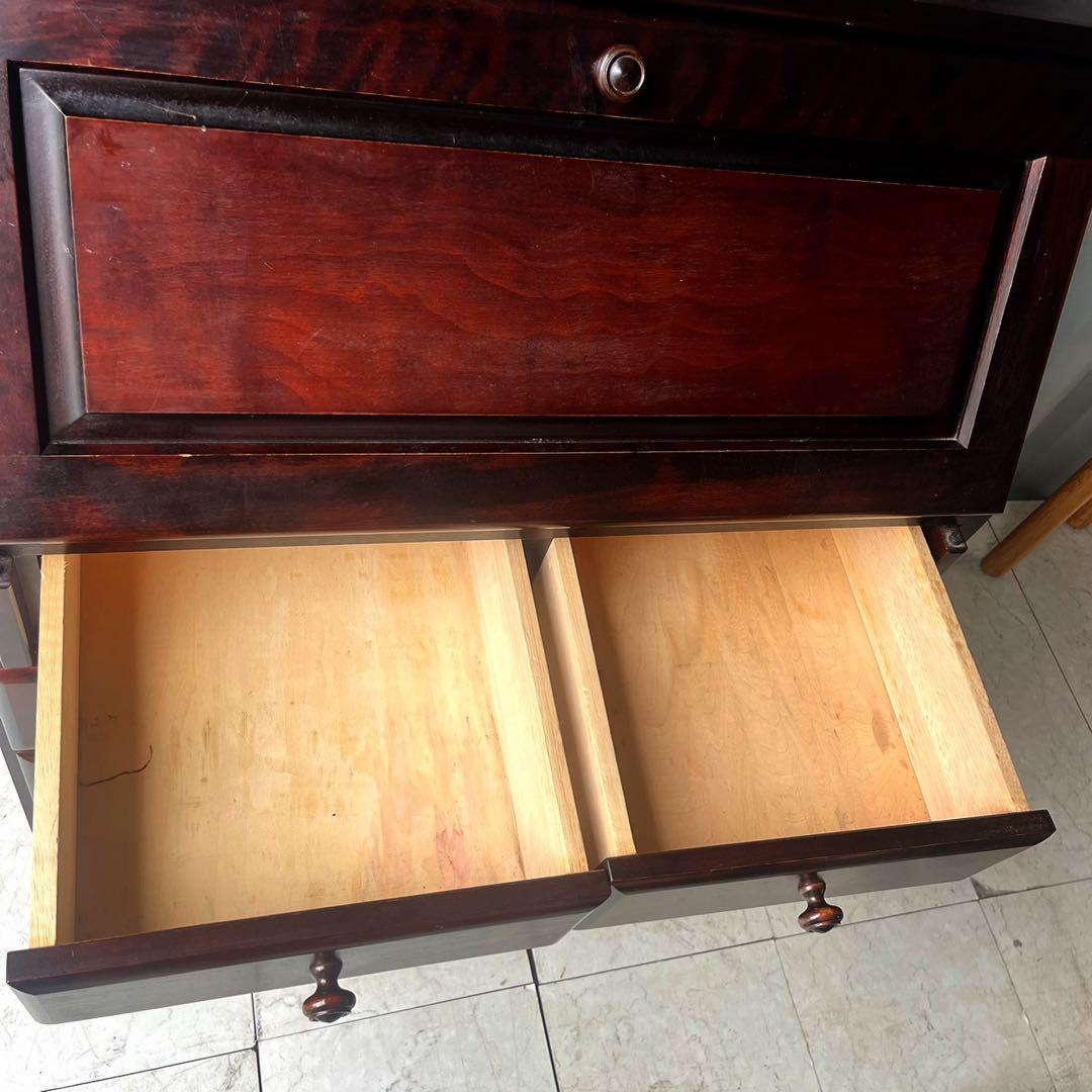 取付無料！えぞ民芸家具 天然木おしゃれアンティークライティングビューロー✨