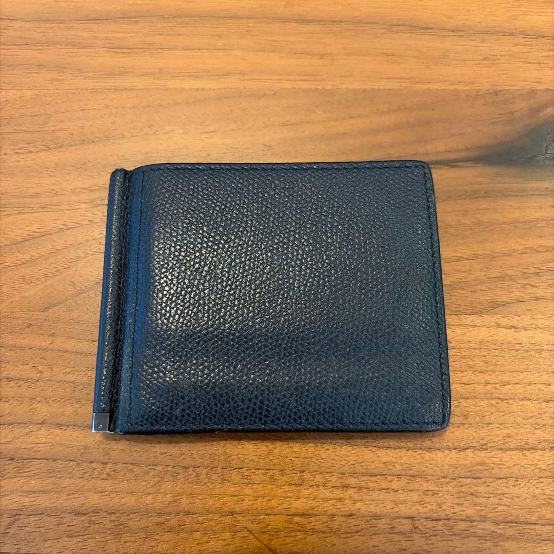 Valestra 二つ折り財布　マネークリップ　ネイビー