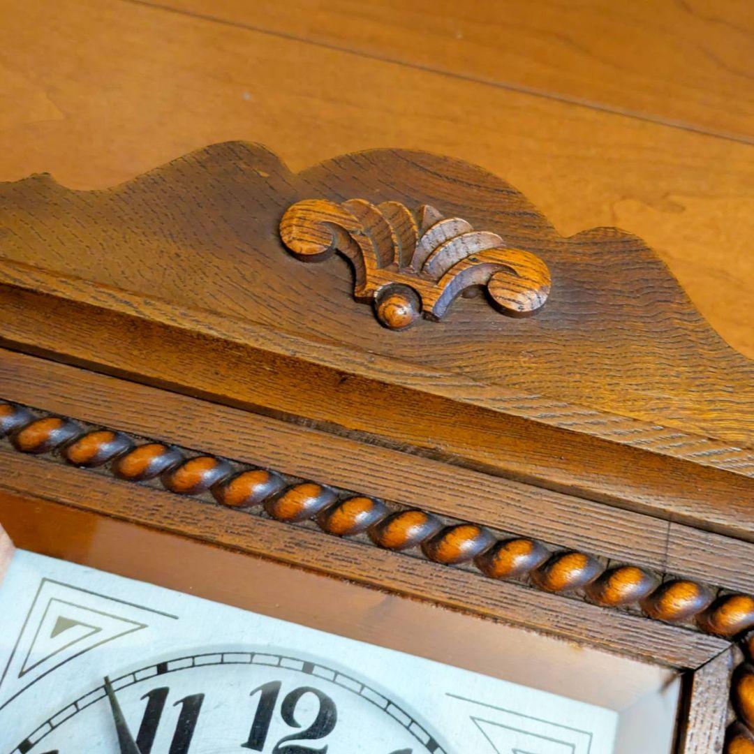 アンティーク掛時計　古時計　レトロ時計　振り子時計　ゼンマイ時計