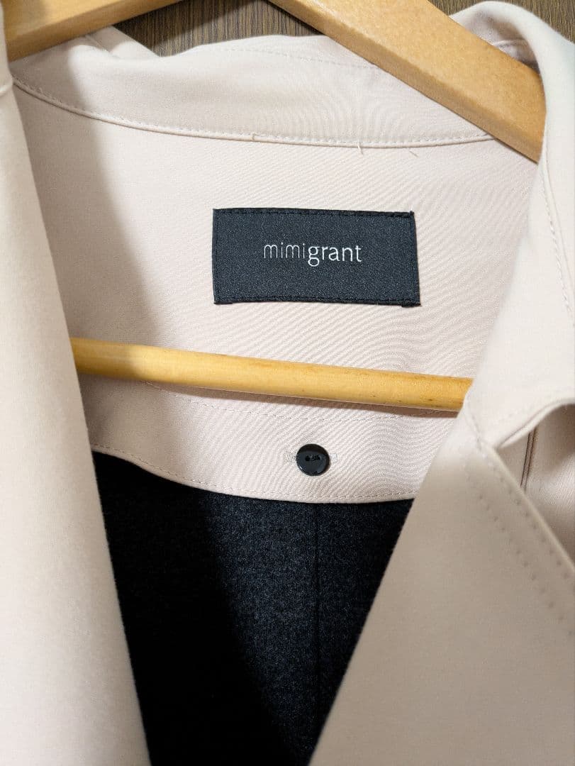 ミミグラント　シングルトレンチコート　M ピンクベージュ　インナー付き