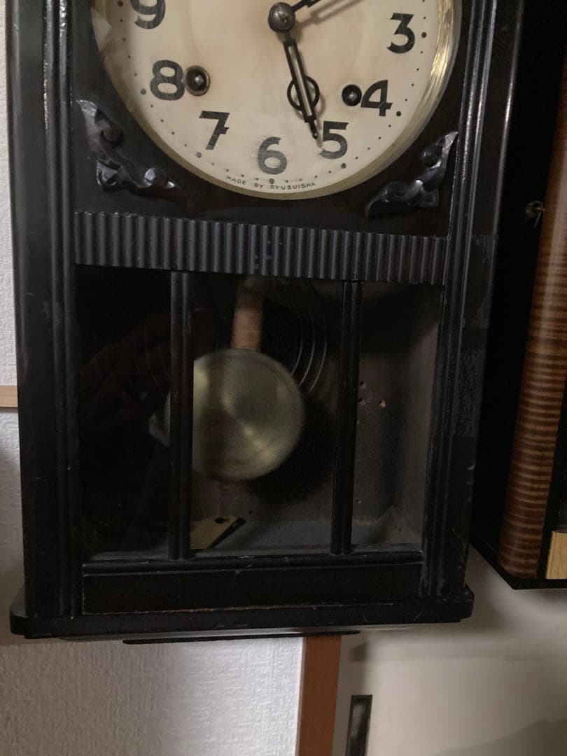 希少 龍水社アンティーク柱時計 8日巻ボンボン時計 稼働中