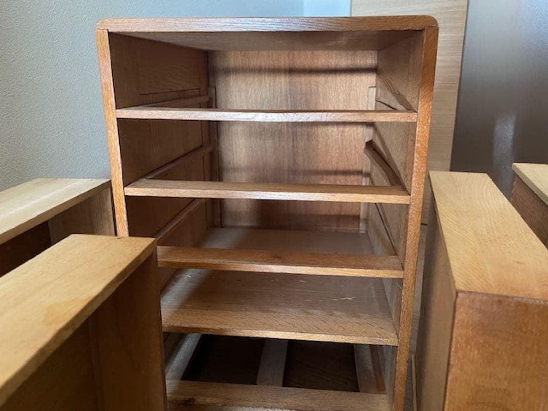 ★昭和レトロ 木製 5段　小引き出し 古道具　ヴィンテージ アンティーク