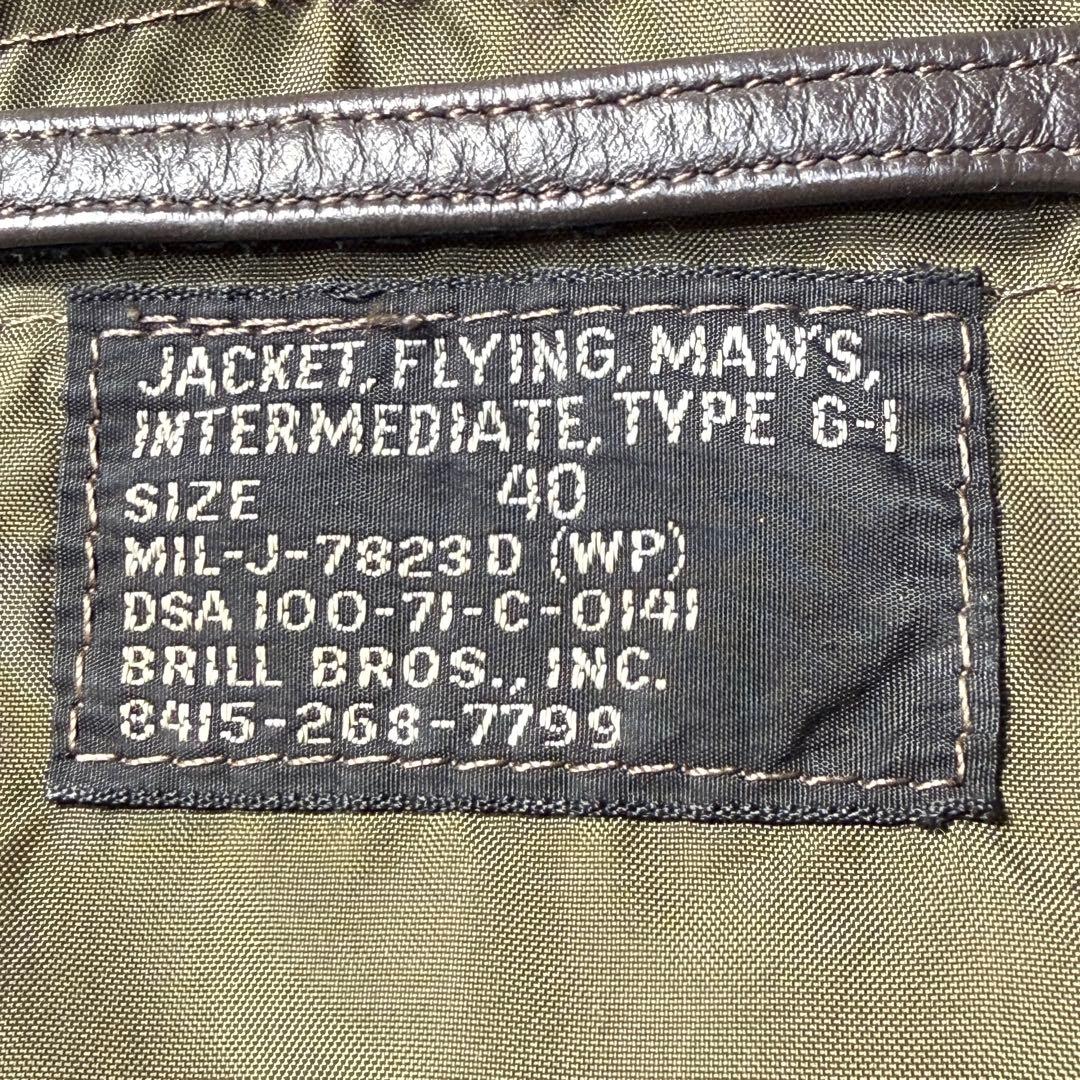 70s 米軍実物 G-1 USN BRILL BROS 黒タグ TOP GUN