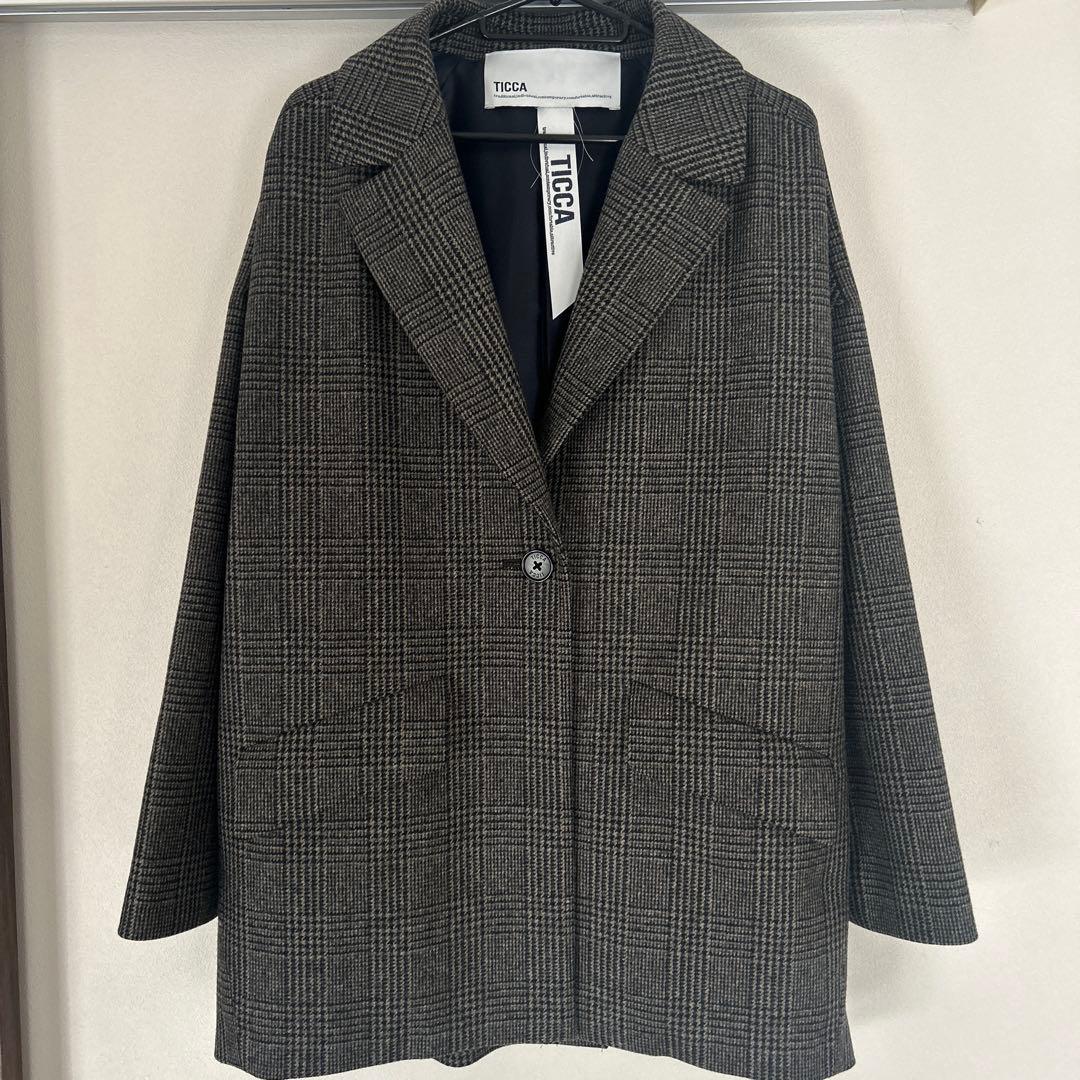 TICCA |チェックジャケコート/TBEA-521.グレーチェック