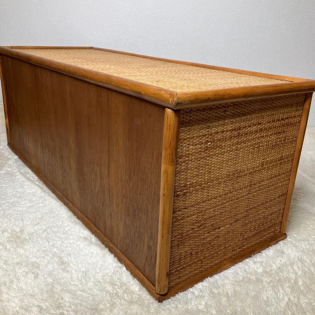 【アンティーク】レトロ 籐 ラタン サイドボード チェスト横幅120cm 古民家