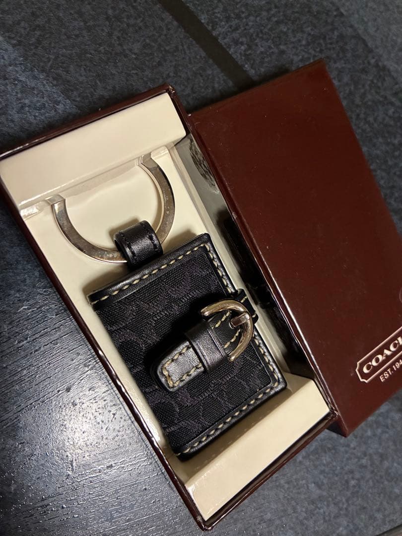 COACH キーリング キーホルダー シグネチャーBLACK