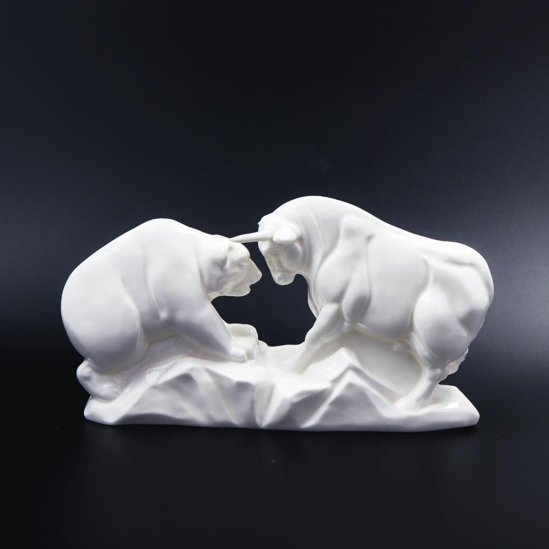  Bulls&Bears 置物 ホワイトポーセリン