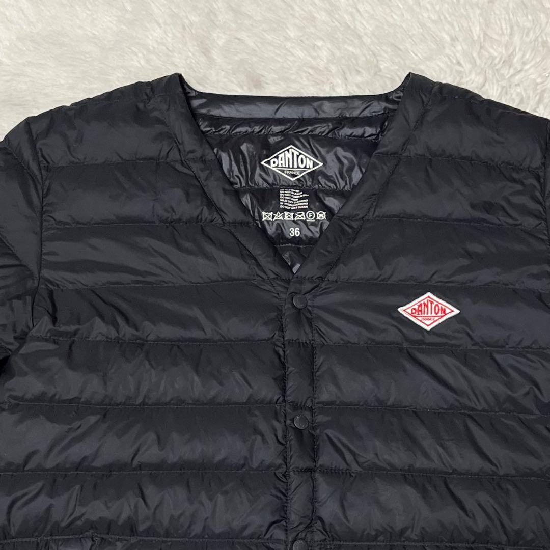 美品　DANTON ロングダウンコート　インナーダウン　コート　黒　36