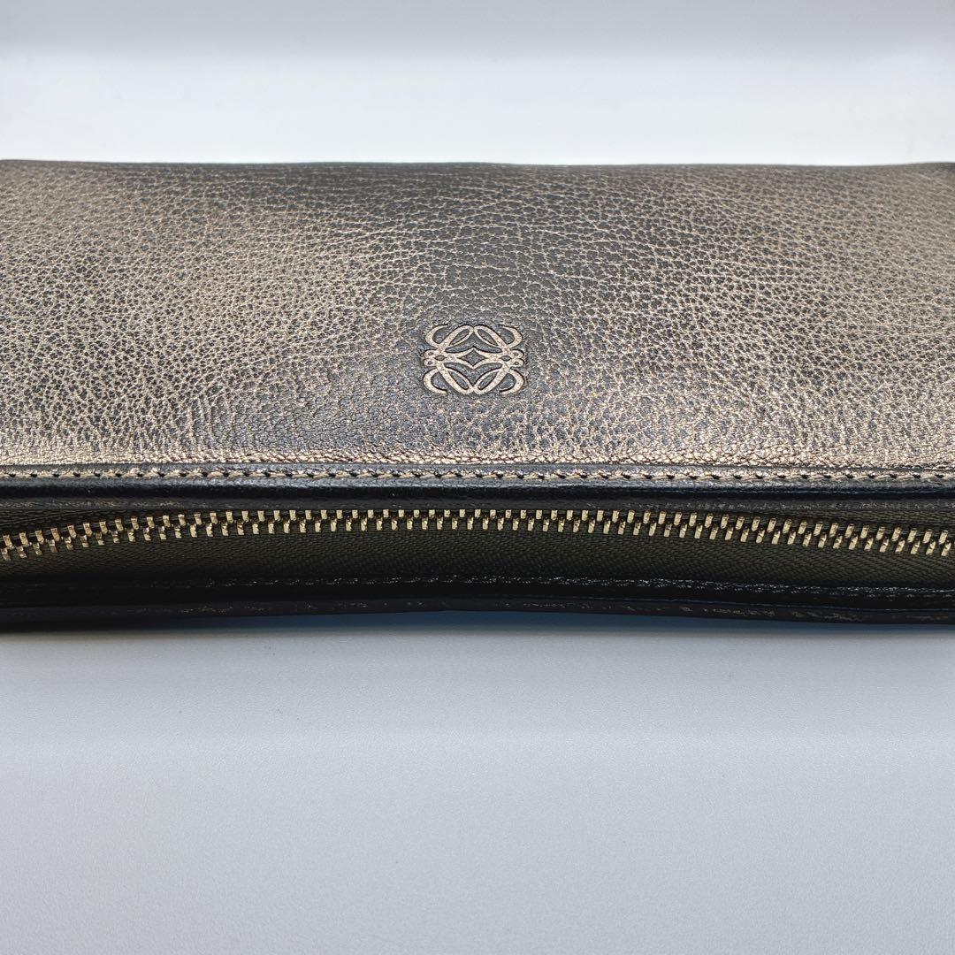 marché ⭐️ロエベ　長財布　ジップウォレット　メタリックレザー