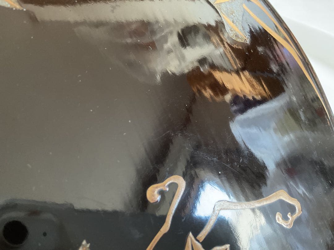 古い「金・銀泥と貝螺鈿の銘各盆5客」/光琳蒔絵