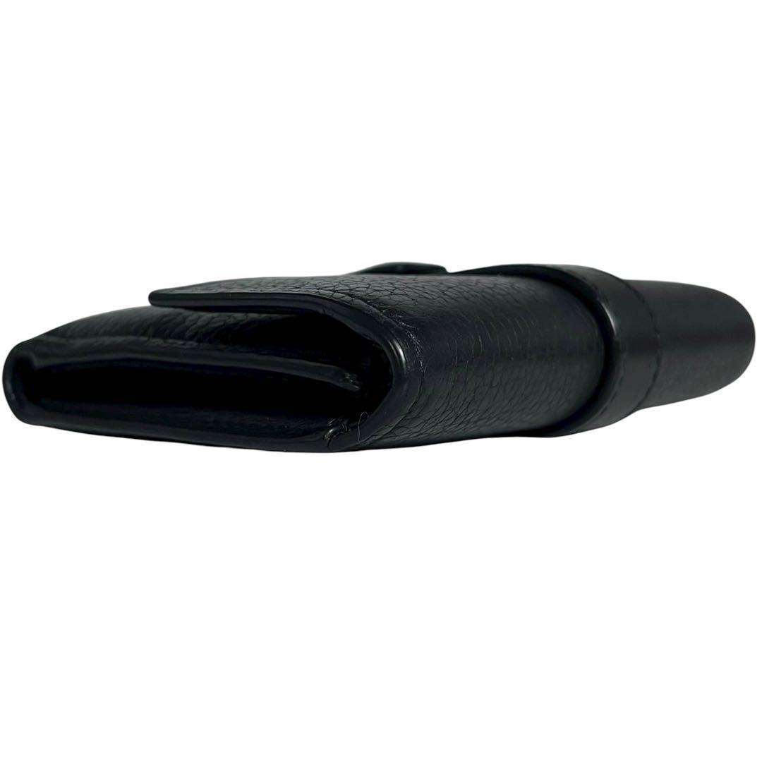 希少✨ロエベ バーティカルウォレット 三つ折り財布 アナグラム レザー 黒