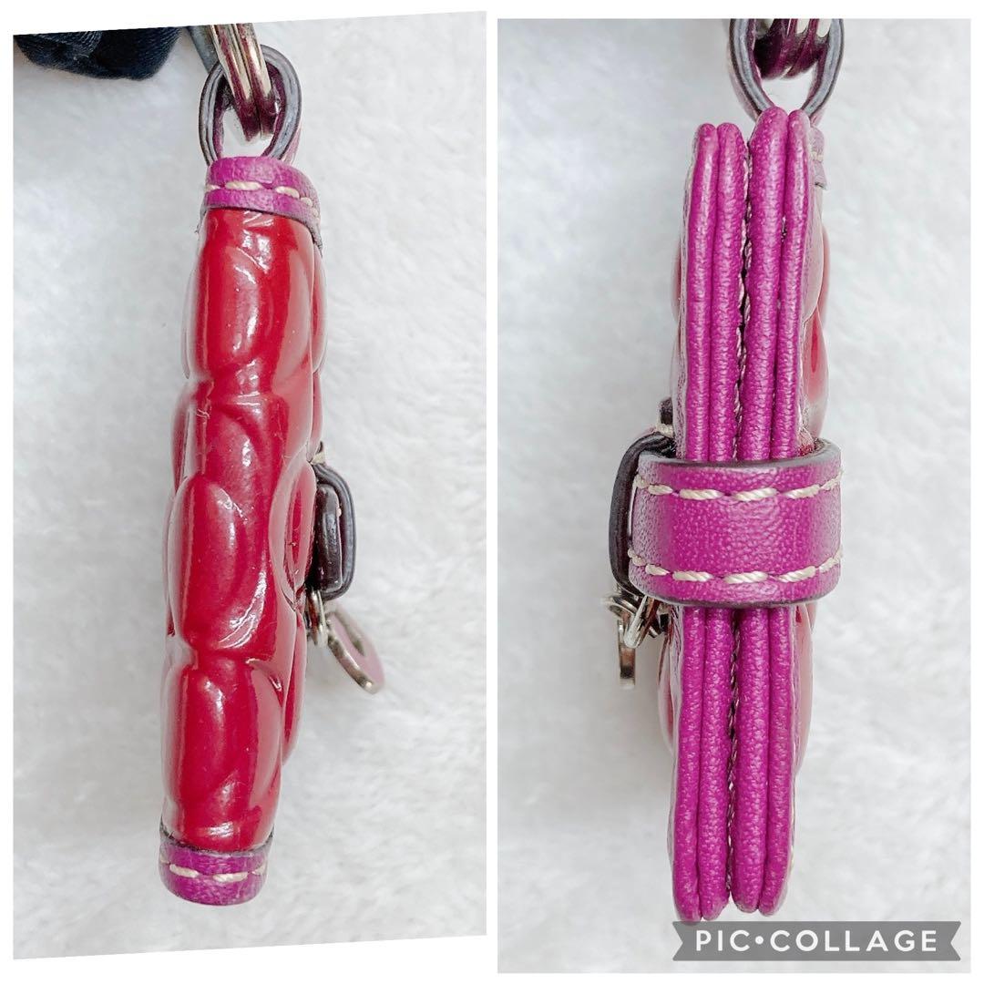 小物 Coach Signature Picture Charm pink